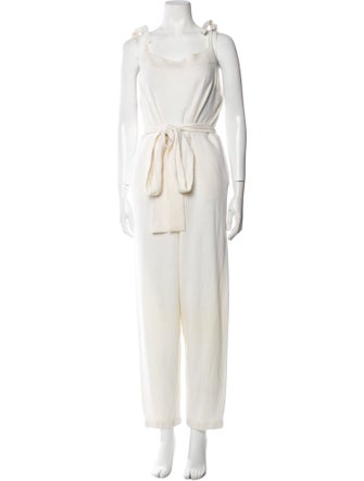 LoveShackFancy Wool Square Neckline Jumpsuit