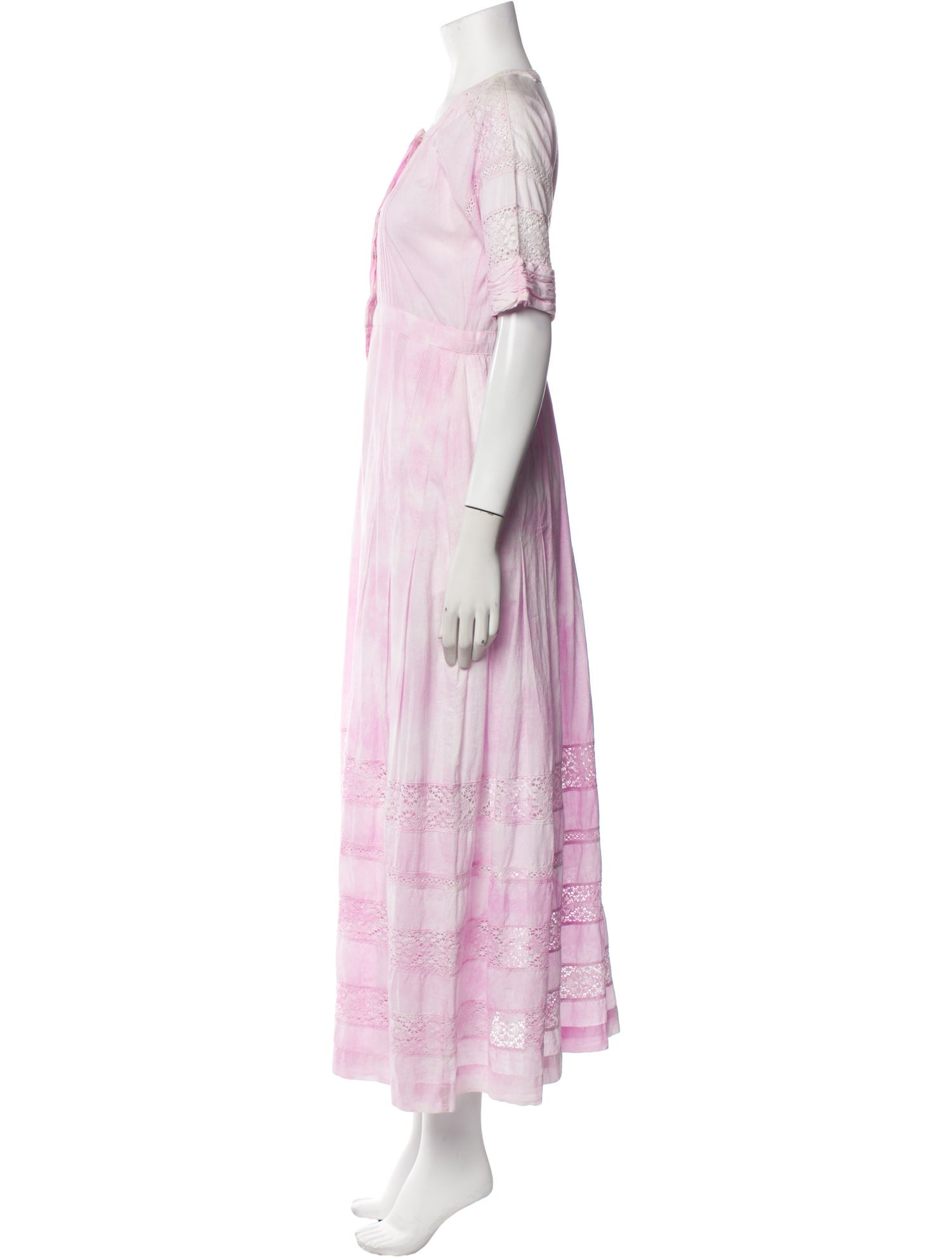 LoveShackFancy Tie-Dye Print Long Dress