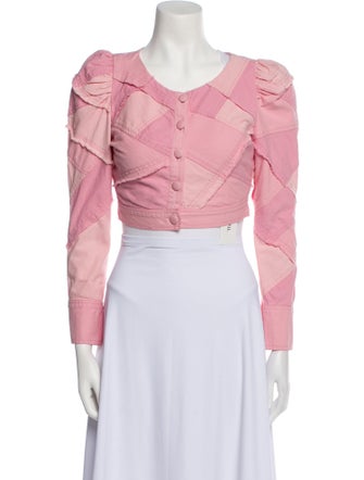 LoveShackFancy Patterned Denim Jacket