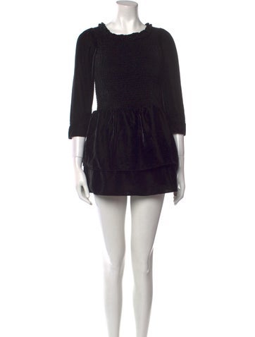 LoveShackFancy Sizes 7-16 Bateau Neckline Mini Dress 8