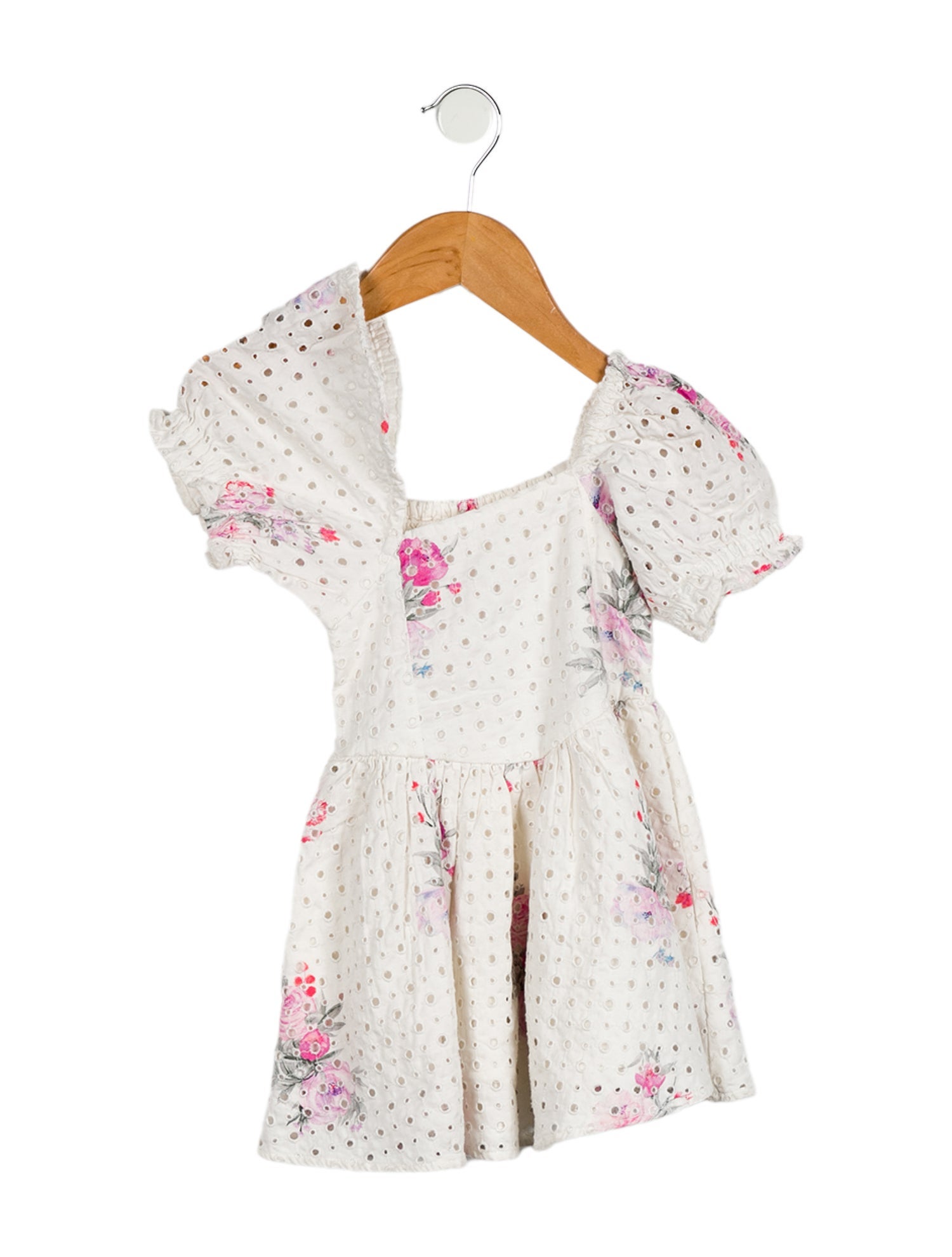 LoveShackFancy Girls' Floral Short Sleeve Dress w/ Tags