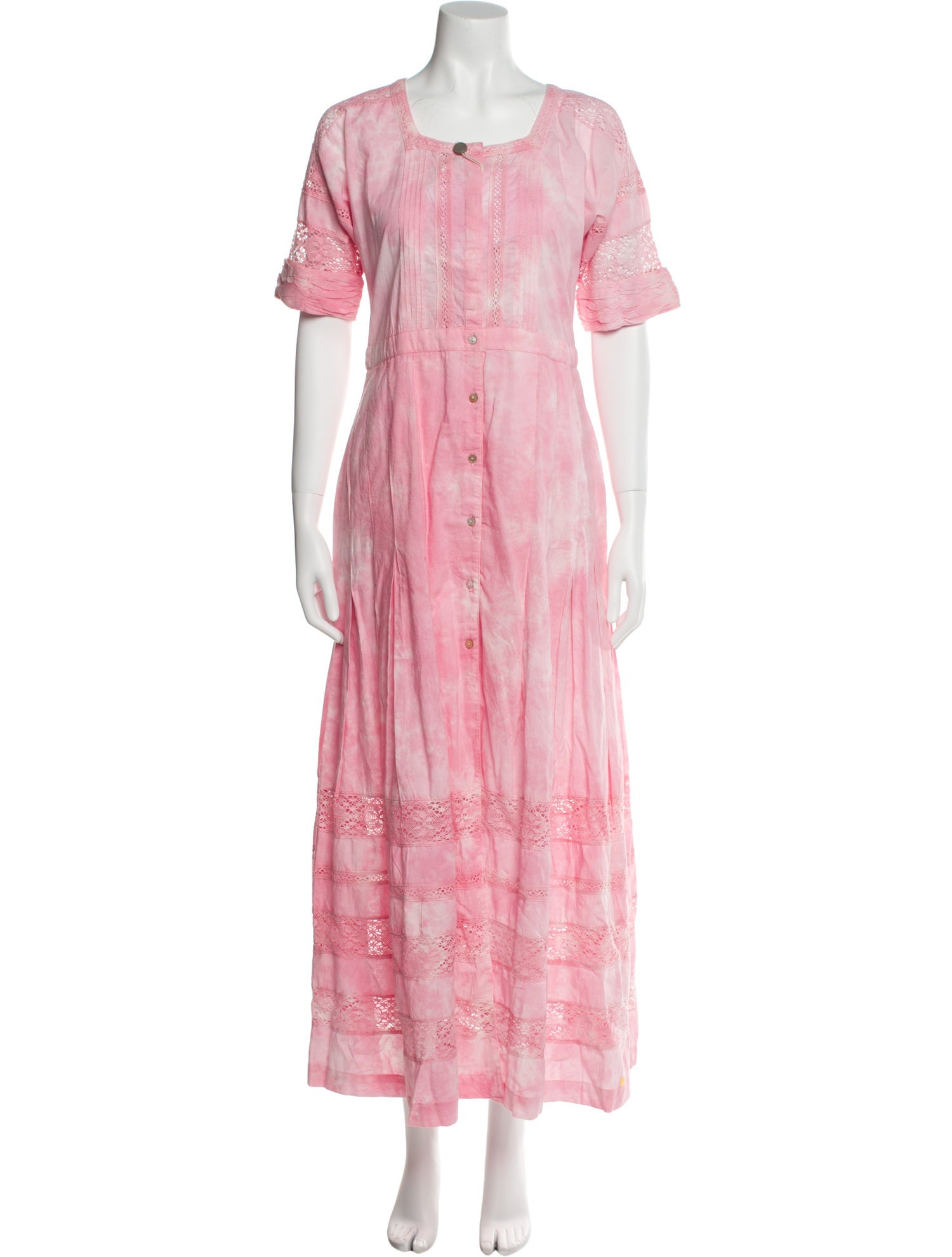 LoveShackFancy Tie-Dye Print Long Dress