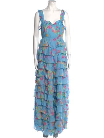 LoveShackFancy Dresses Floral Print Long Dress XL