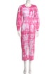 LoveShackFancy Tie-Dye Print Crew Neck Jumpsuit