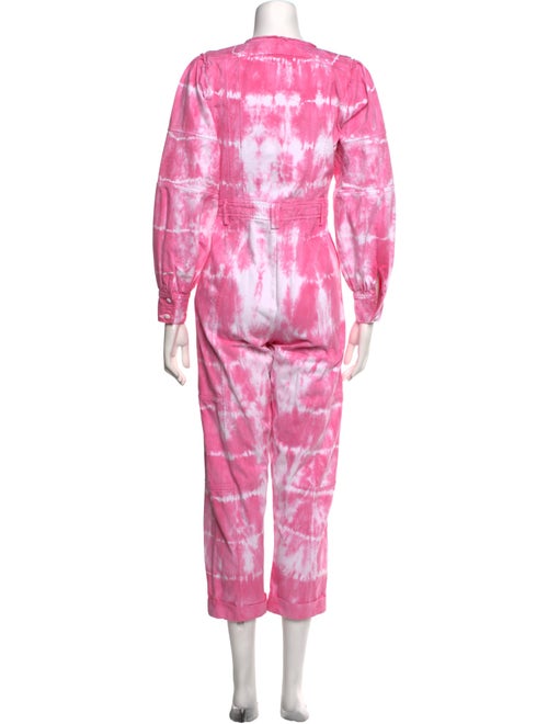LoveShackFancy Tie-Dye Print Crew Neck Jumpsuit