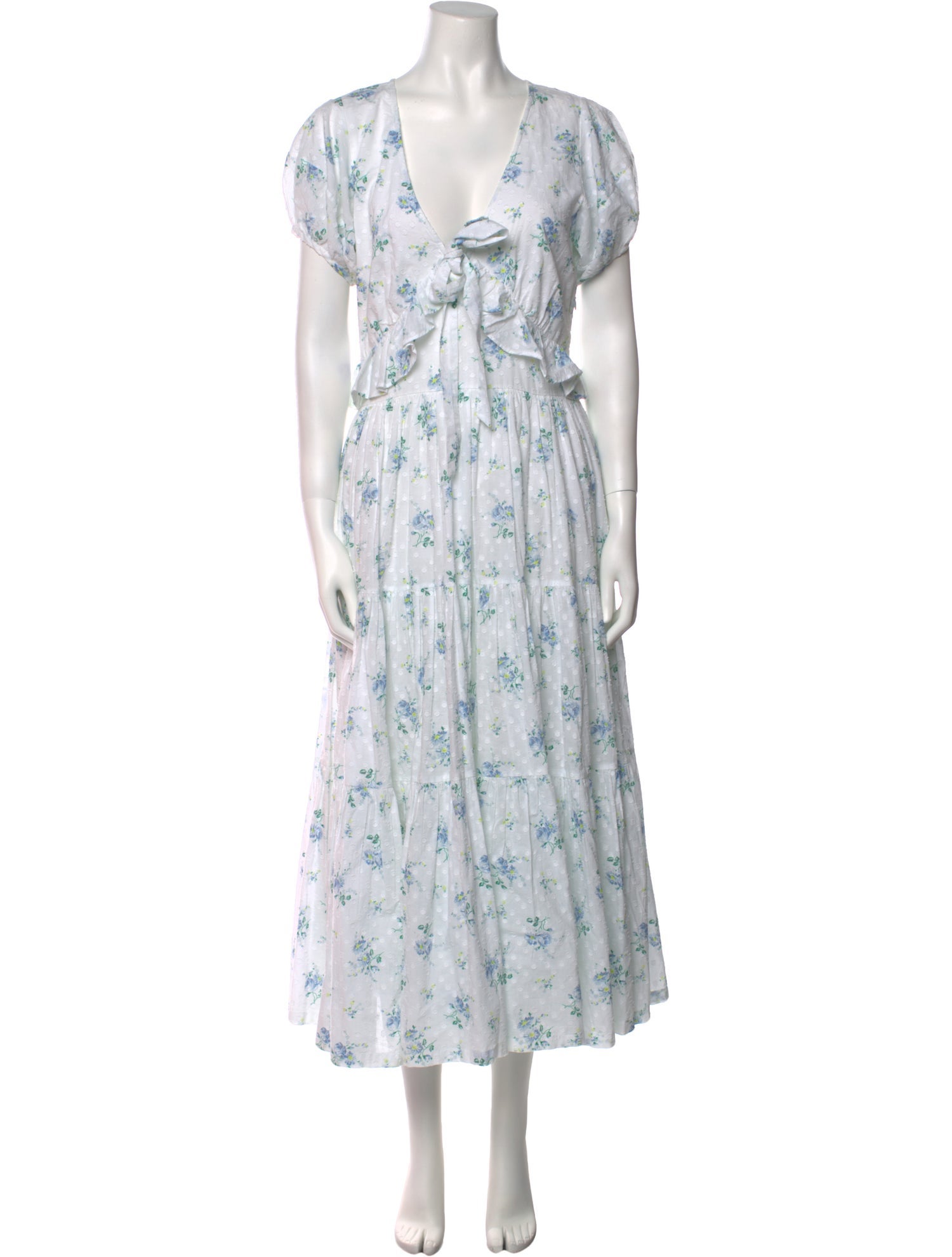 LoveShackFancy Floral Print Long Dress