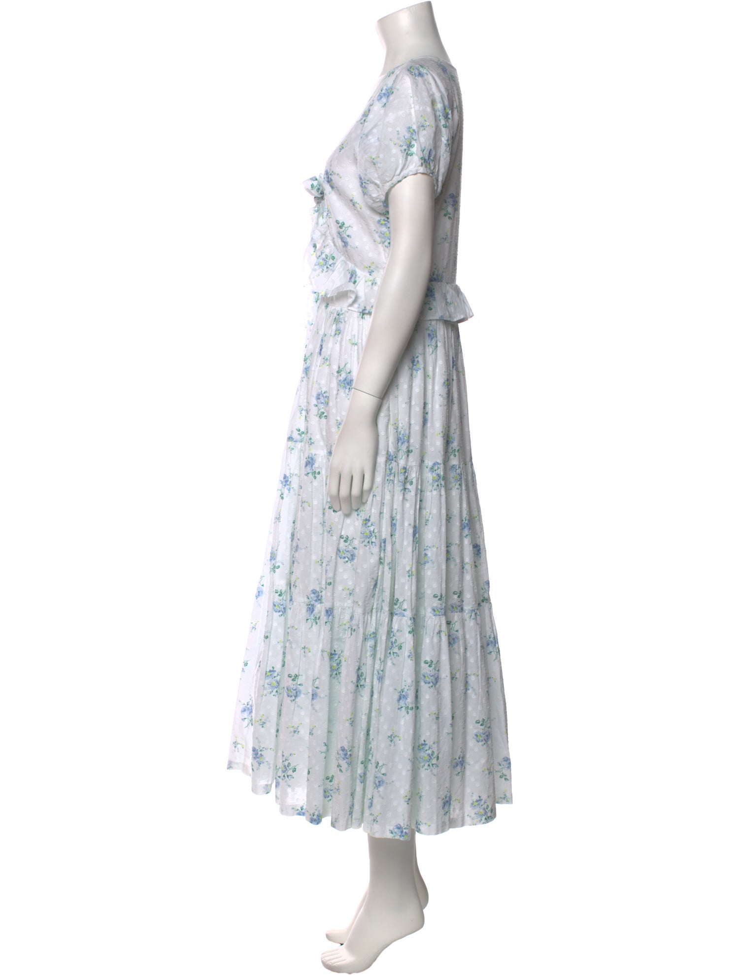 LoveShackFancy Floral Print Long Dress