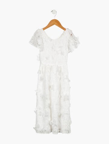 LoveShackFancy Sizes 7-16 Girls' Solid Sleeveless Lace Dress 10