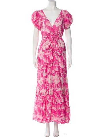 LoveShackFancy Dresses Floral Print Long Dress XS