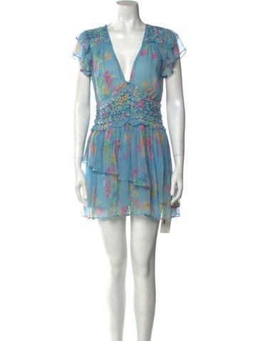 LoveShackFancy Dresses Floral Print Mini Dress S