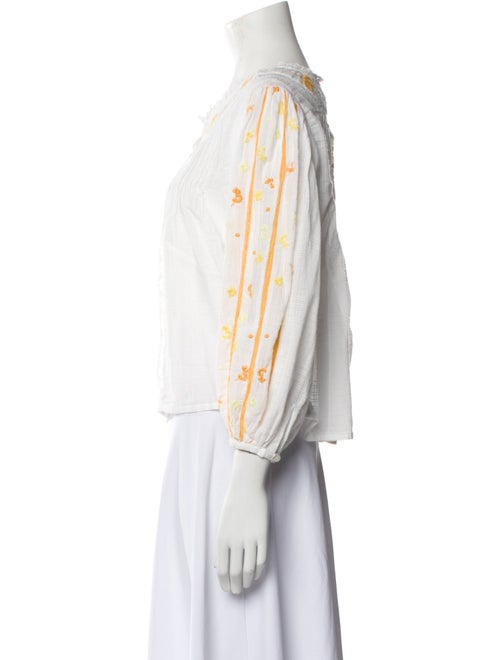 LoveShackFancy Printed Mock Neck Crop Top