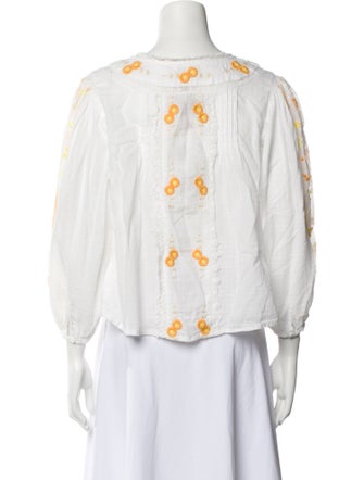 LoveShackFancy Printed Mock Neck Crop Top