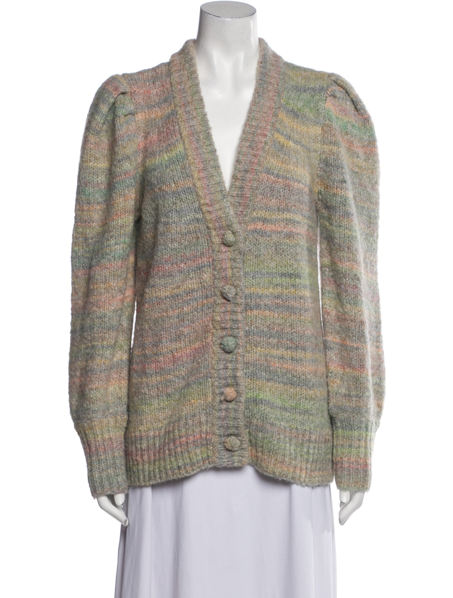 LoveShackFancy Striped V-Neck Sweater