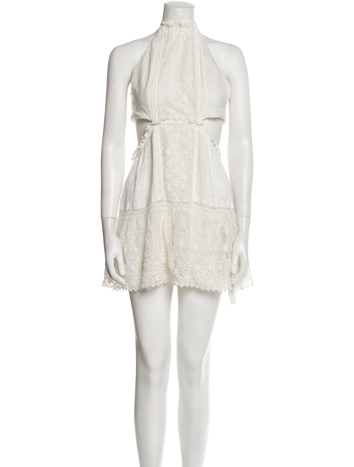 LoveShackFancy Mock Neck Mini Dress