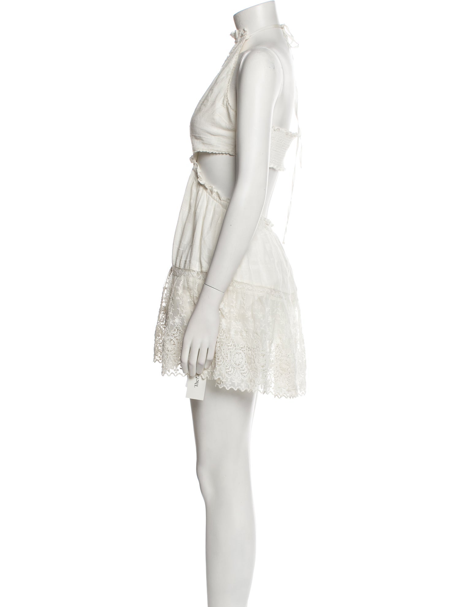 LoveShackFancy Mock Neck Mini Dress