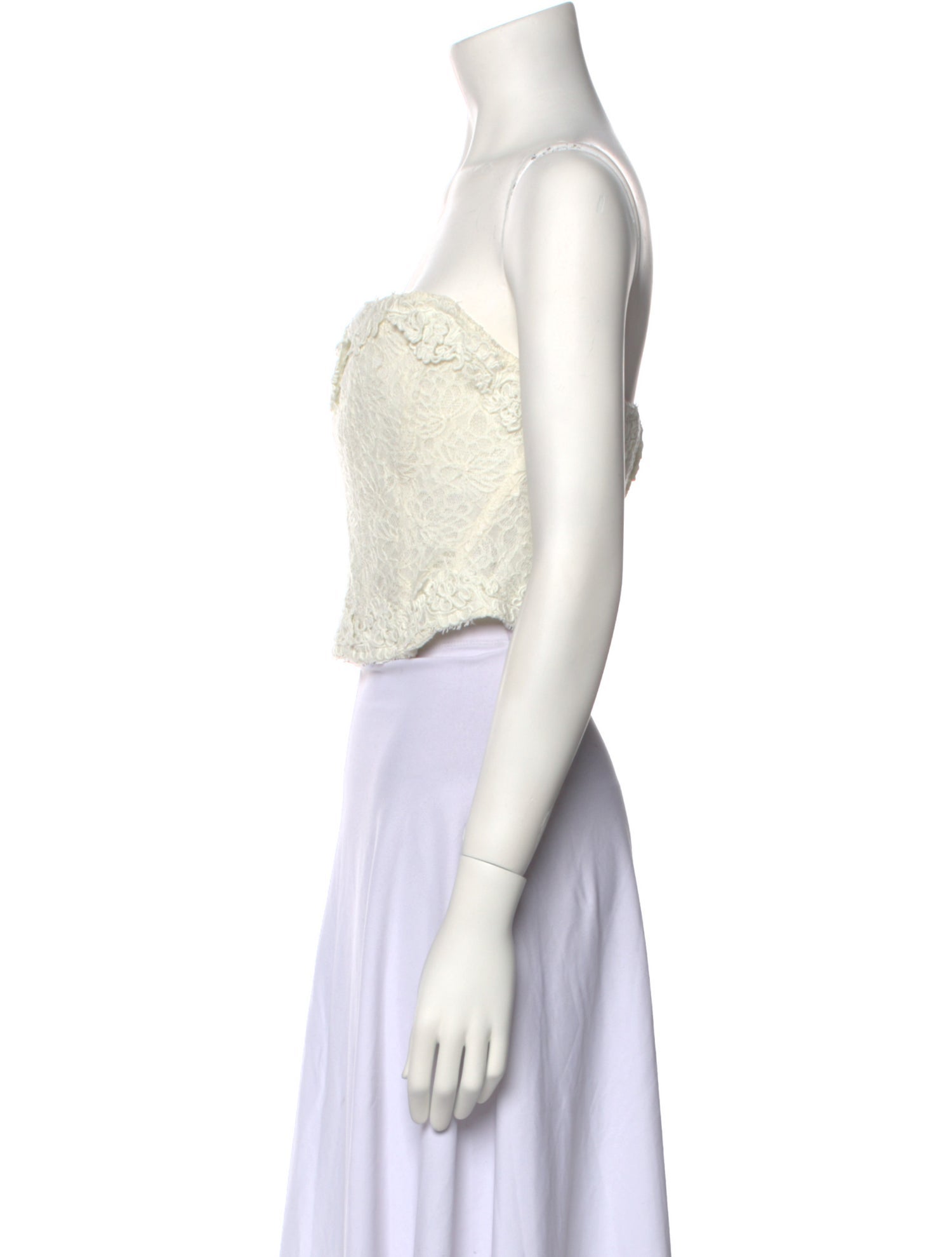 LoveShackFancy Lace Strapless Crop Top