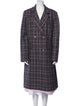 LoveShackFancy Virgin Wool Plaid Print Peacoat