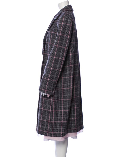 LoveShackFancy Virgin Wool Plaid Print Peacoat