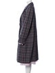 LoveShackFancy Virgin Wool Plaid Print Peacoat