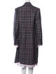 LoveShackFancy Virgin Wool Plaid Print Peacoat