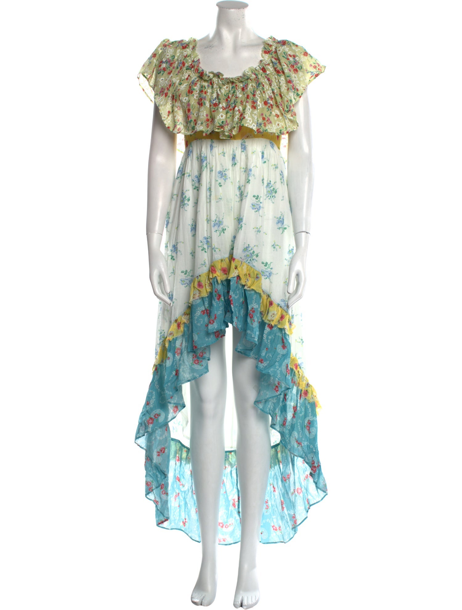 LoveShackFancy Floral Print Long Dress