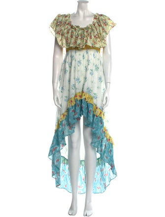 LoveShackFancy Floral Print Long Dress