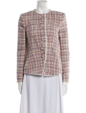 LoveShackFancy Wool Tweed Pattern Evening Jacket