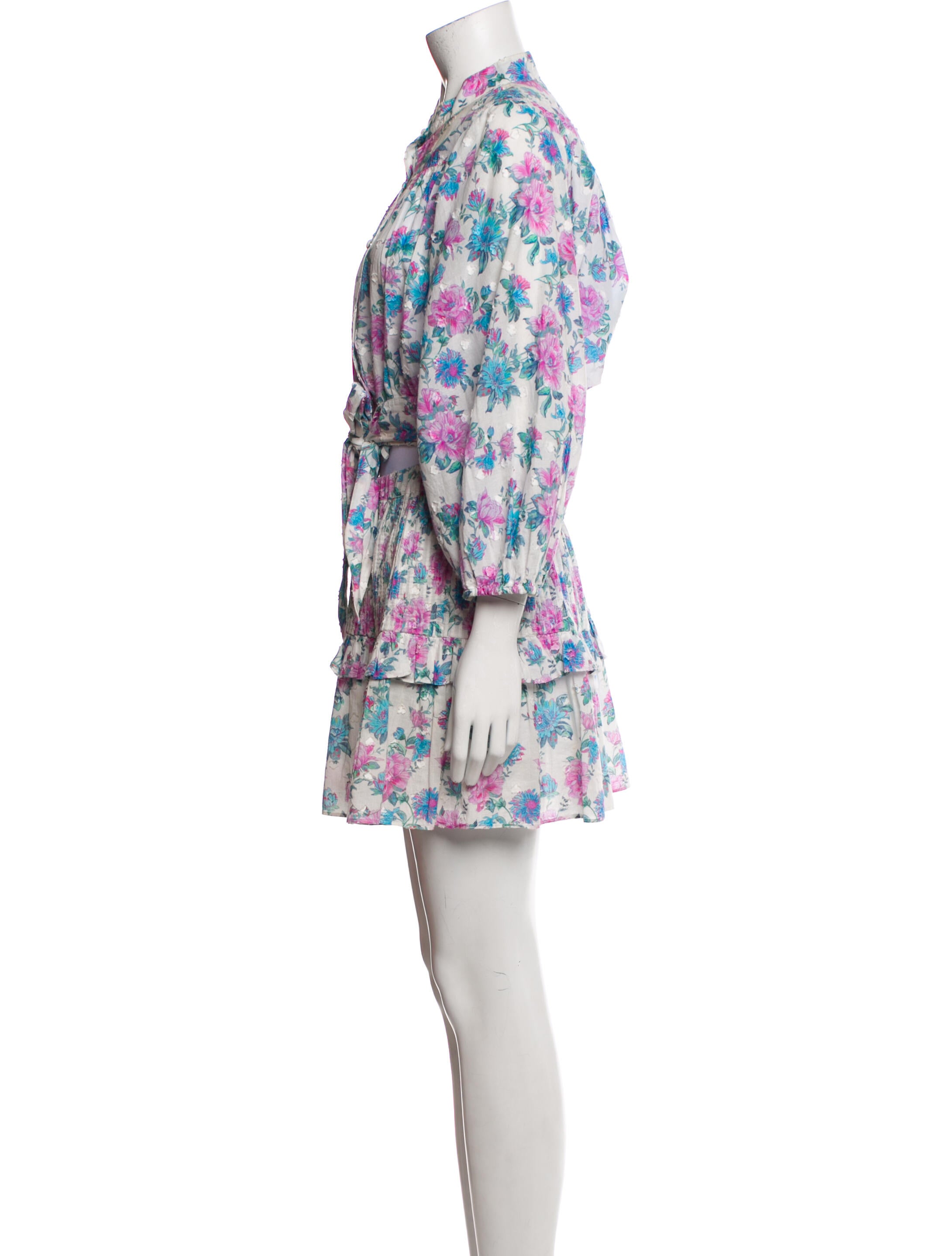 LoveShackFancy Floral Print Ruffle Embellishment Skirt Set