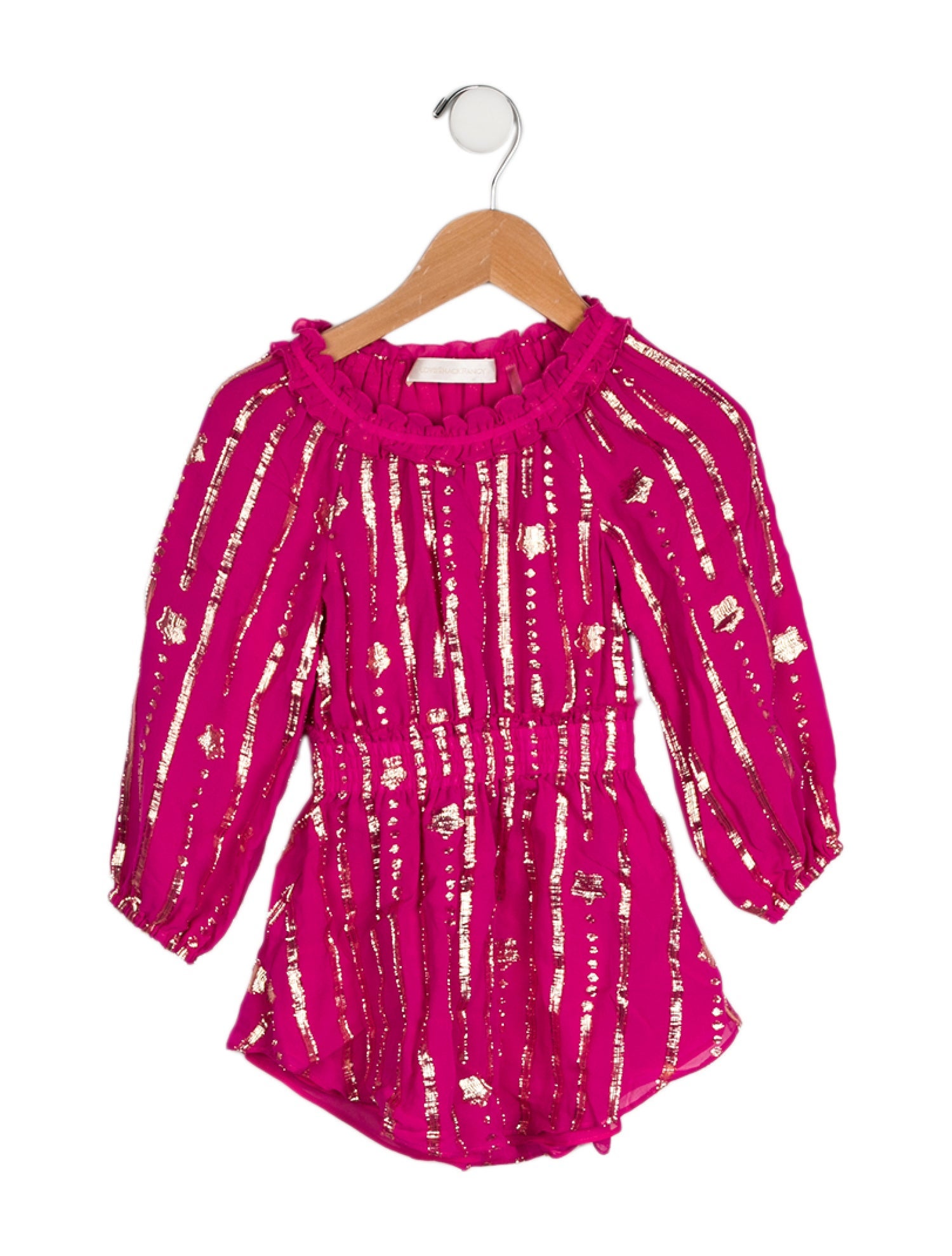 LoveShackFancy Toddler Girls' Metallic Long-Sleeve Dress