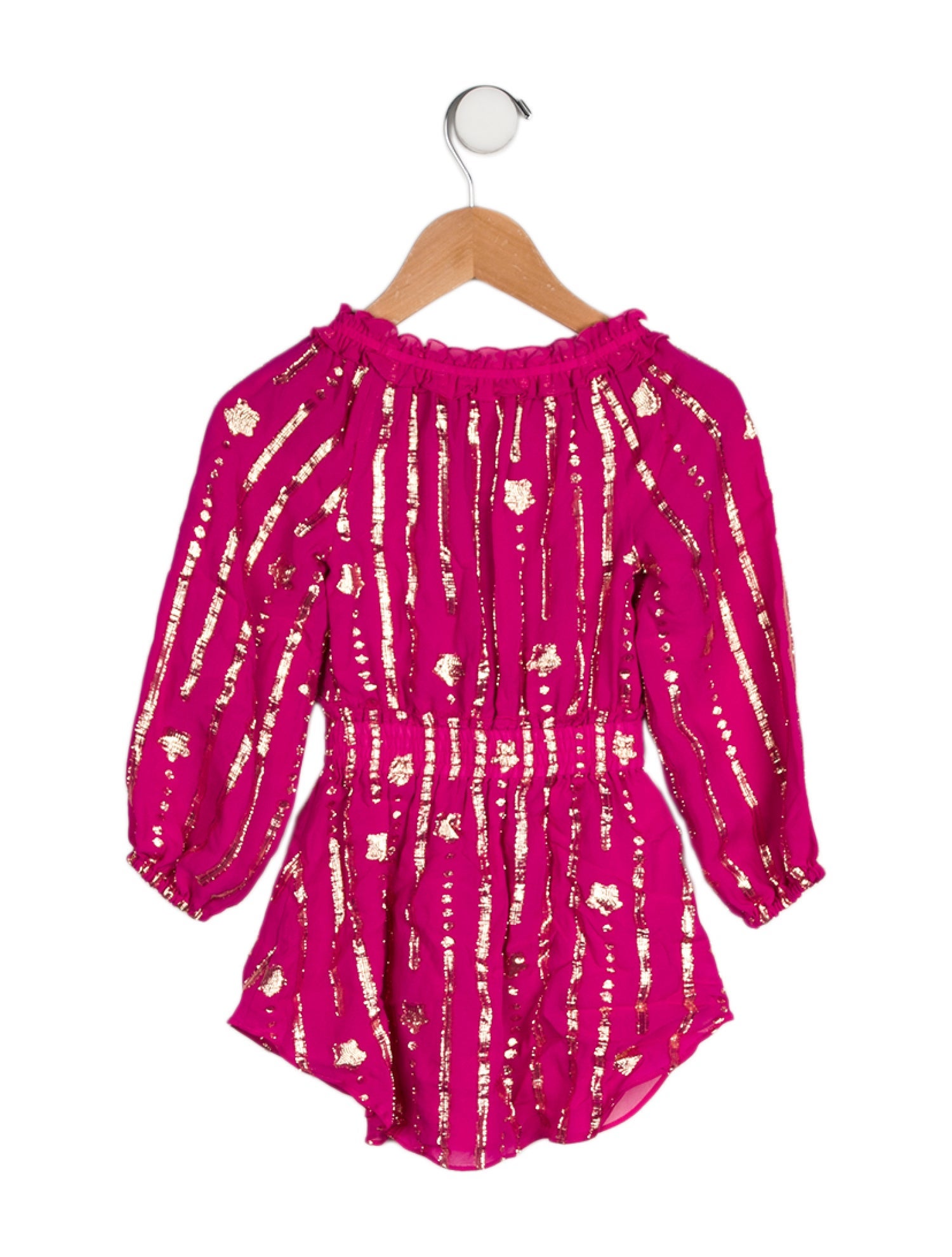 LoveShackFancy Toddler Girls' Metallic Long-Sleeve Dress