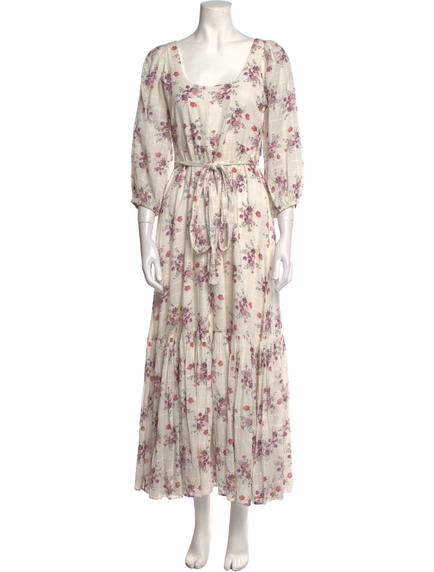 LoveShackFancy Floral Print Long Dress