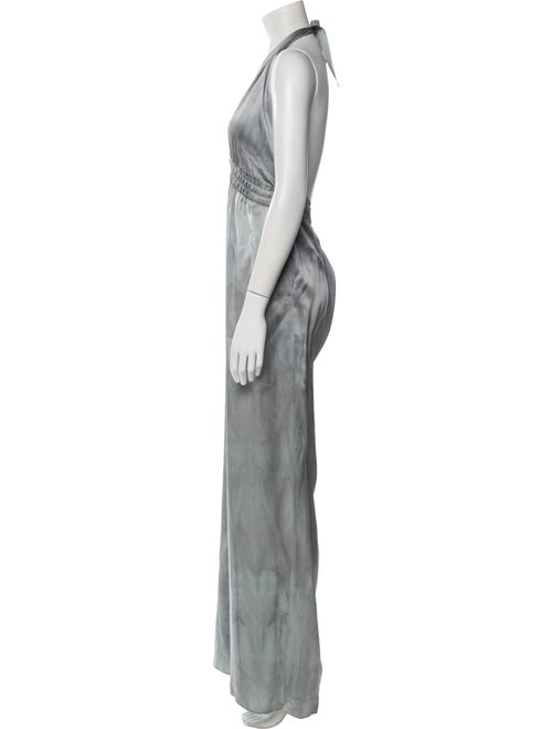 LoveShackFancy Silk Plunge Neckline Jumpsuit