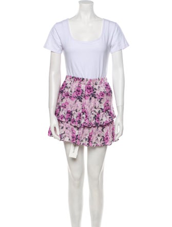 LoveShackFancy Floral Print Ruffle Embellishment Skirt Set