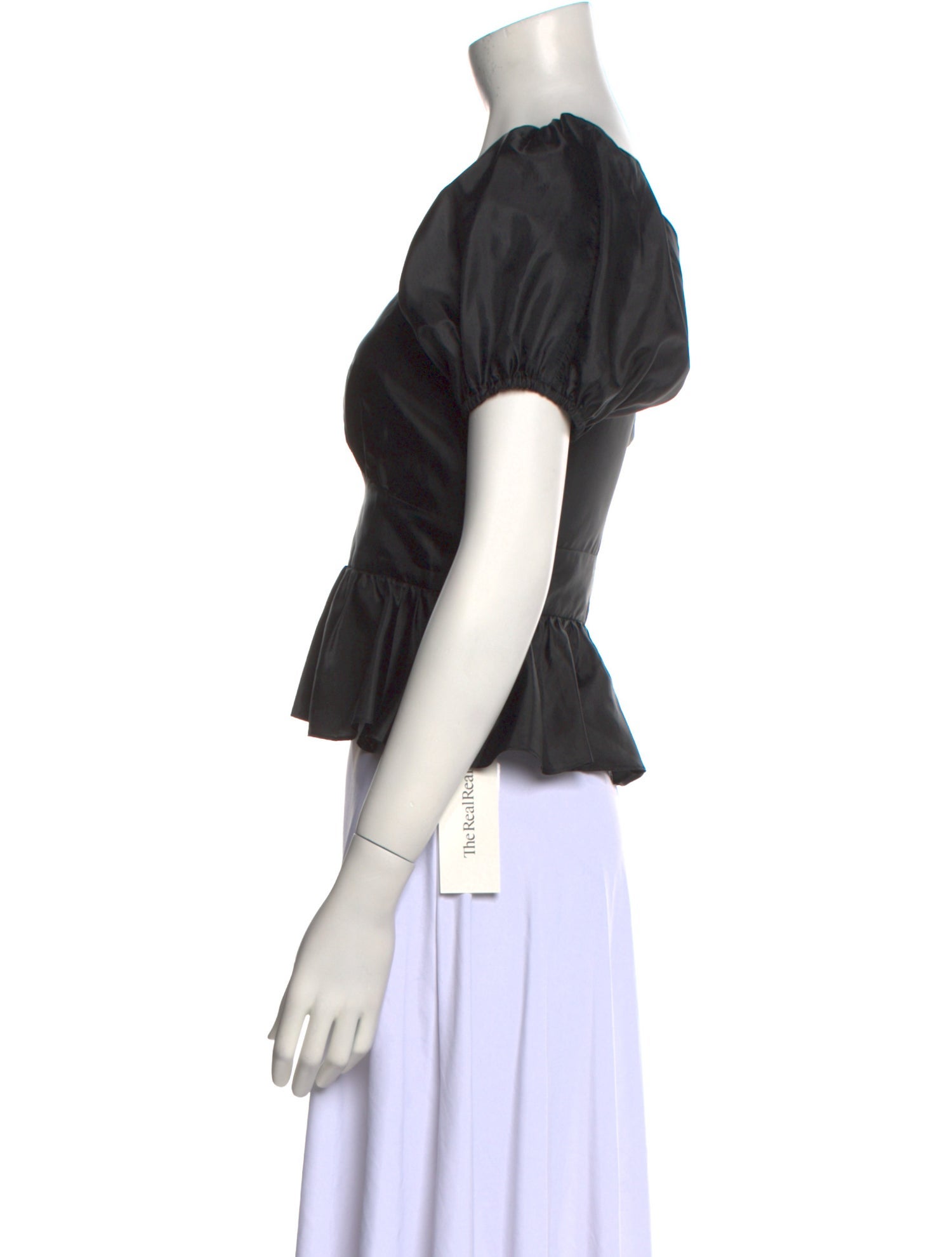 LoveShackFancy Square Neckline Short Sleeve Crop Top