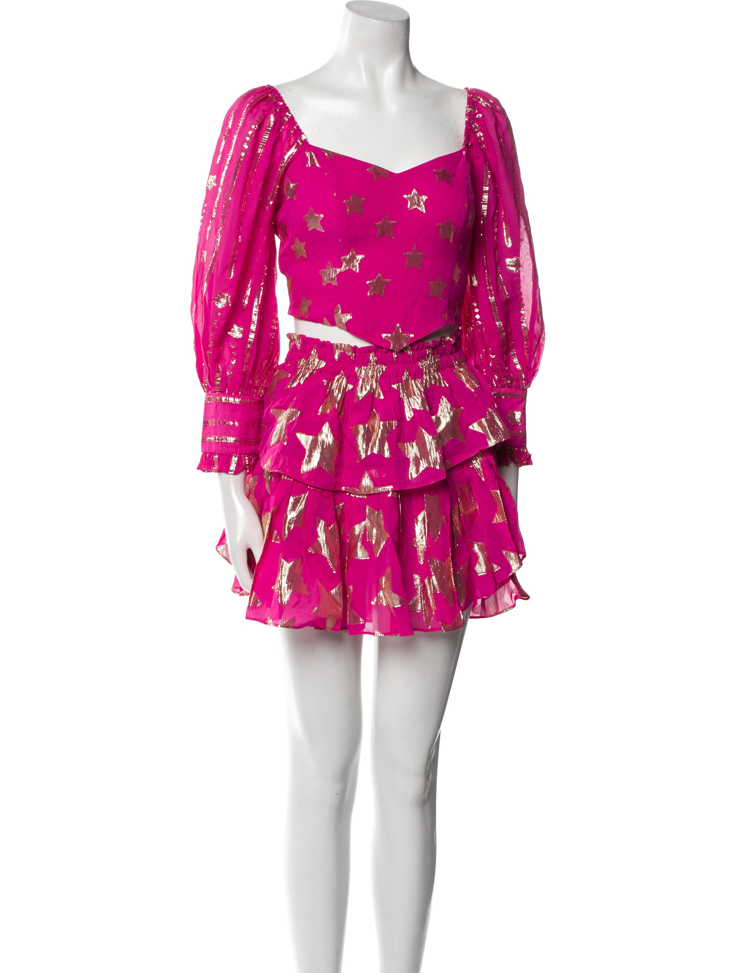 LoveShackFancy Printed Ruffle Embellishment Skirt Set