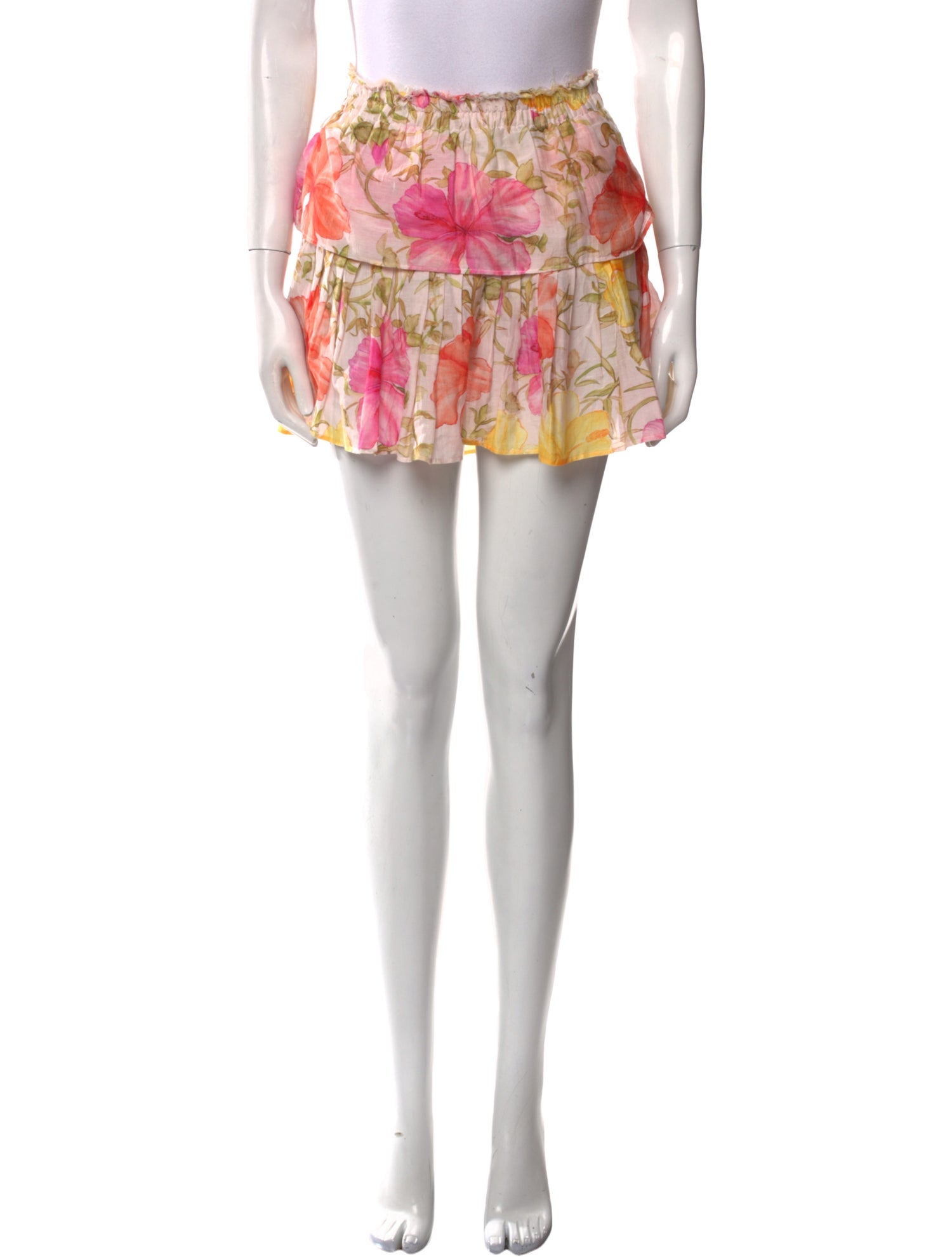 LoveShackFancy Floral Print Mini Skirt