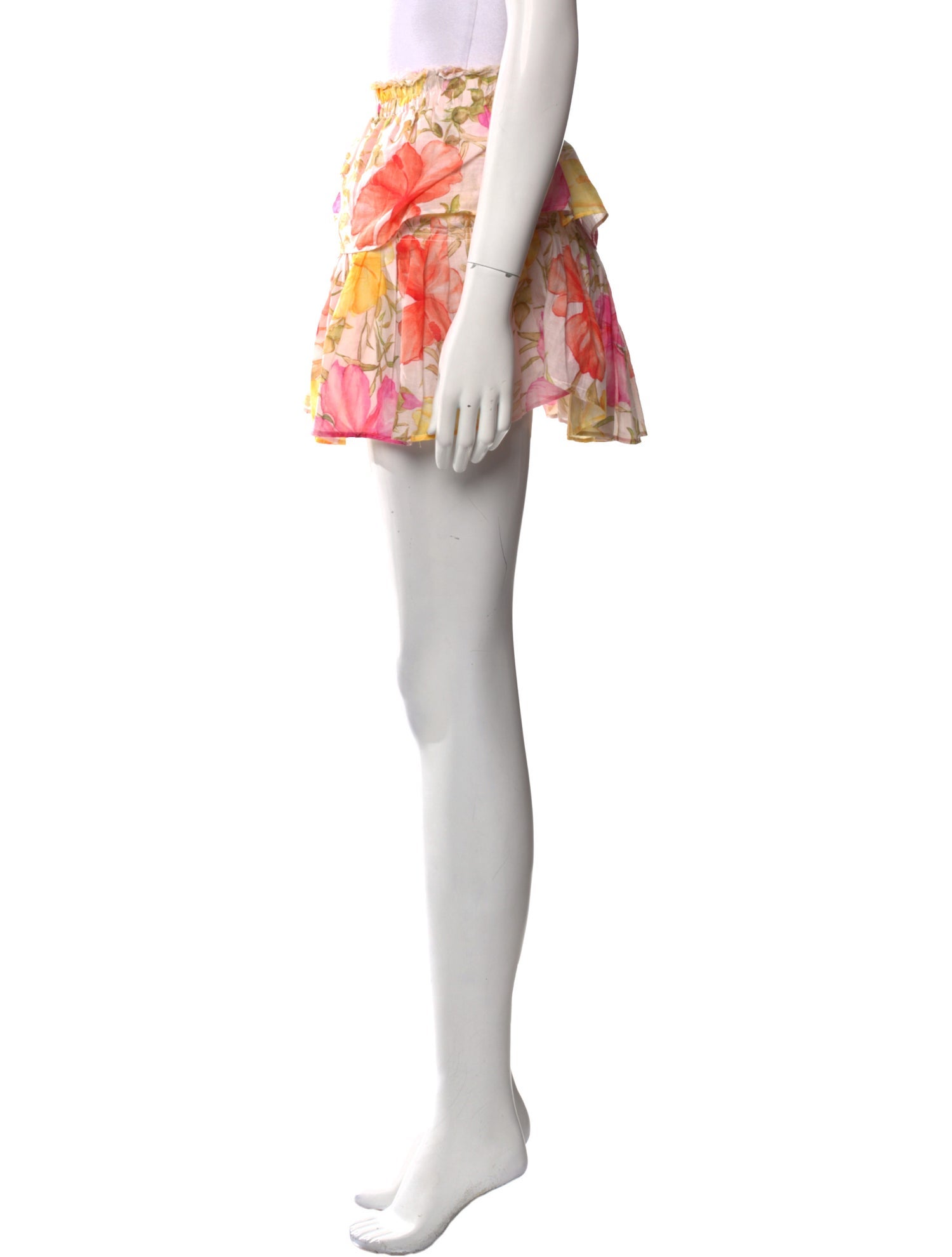 LoveShackFancy Floral Print Mini Skirt