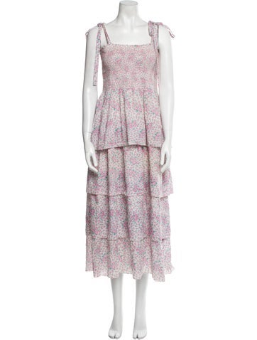 LoveShackFancy Dresses Floral Print Long Dress S