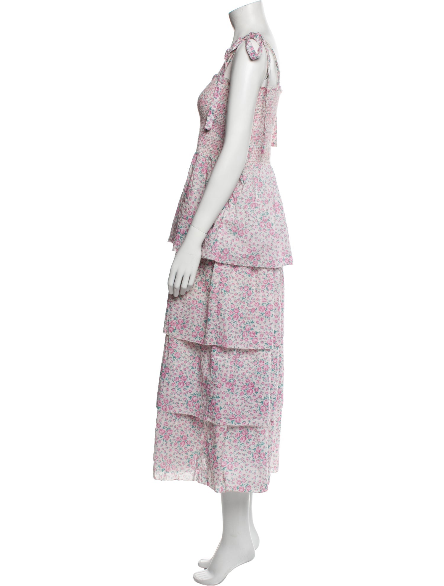 LoveShackFancy Floral Print Long Dress