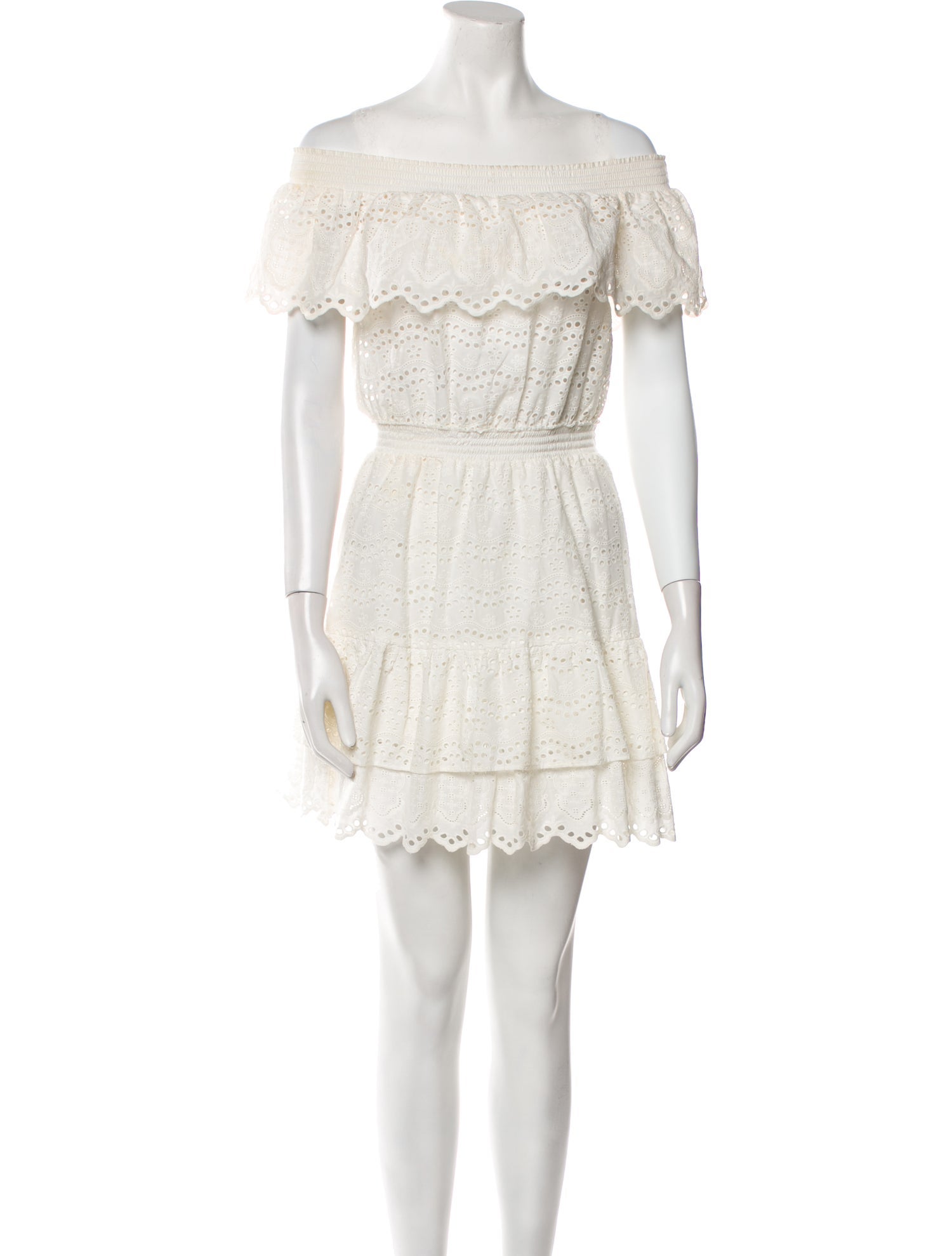 LoveShackFancy Off-The-Shoulder Mini Dress