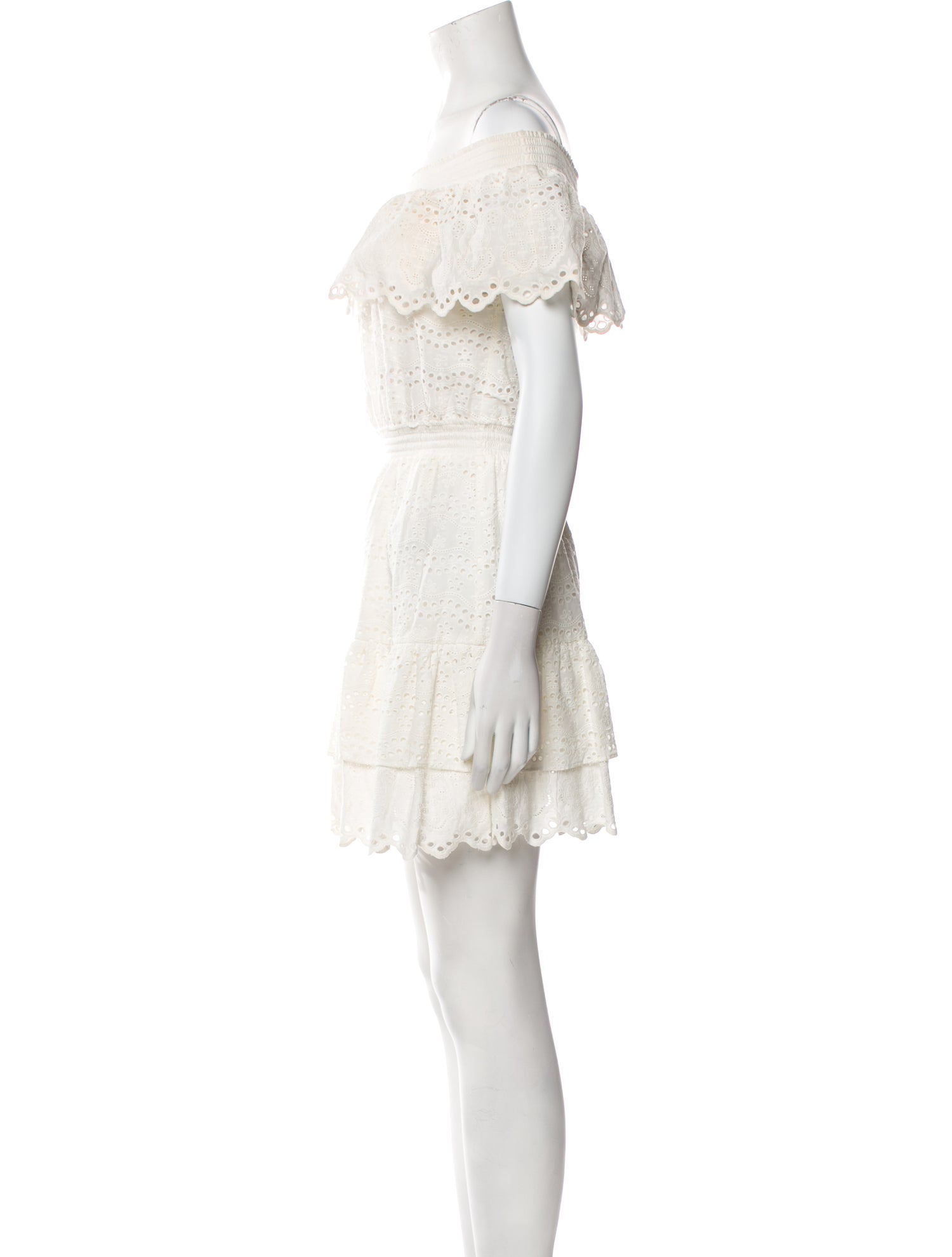 LoveShackFancy Off-The-Shoulder Mini Dress