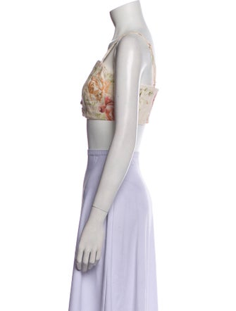 LoveShackFancy Linen Printed Crop Top