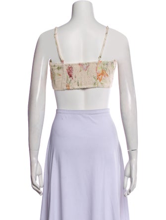 LoveShackFancy Linen Printed Crop Top