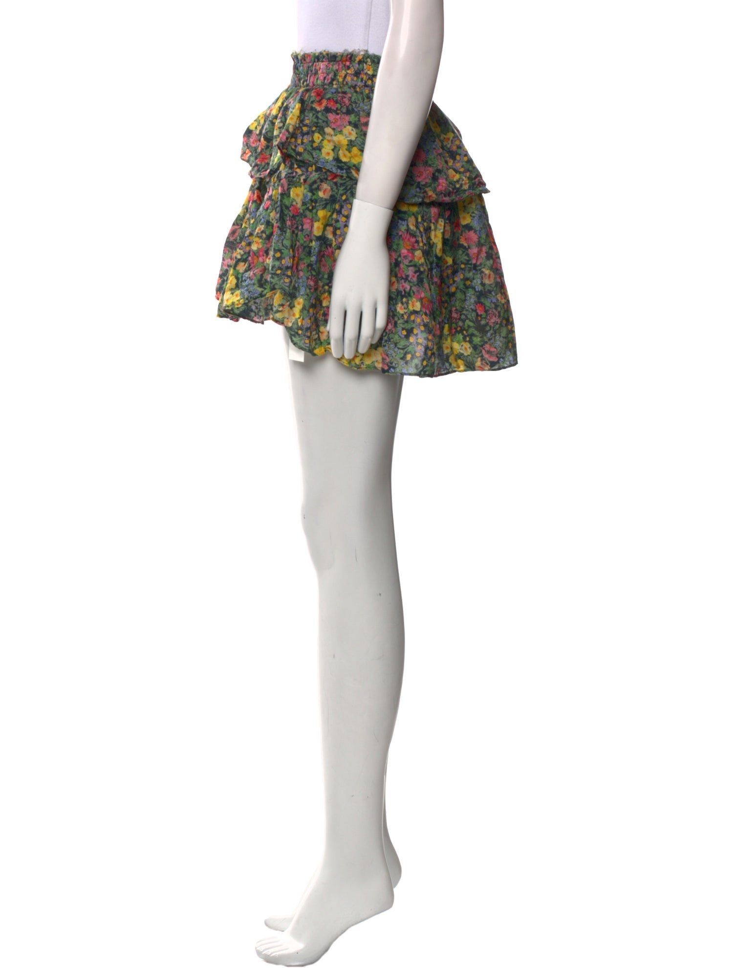 LoveShackFancy Floral Print Mini Skirt