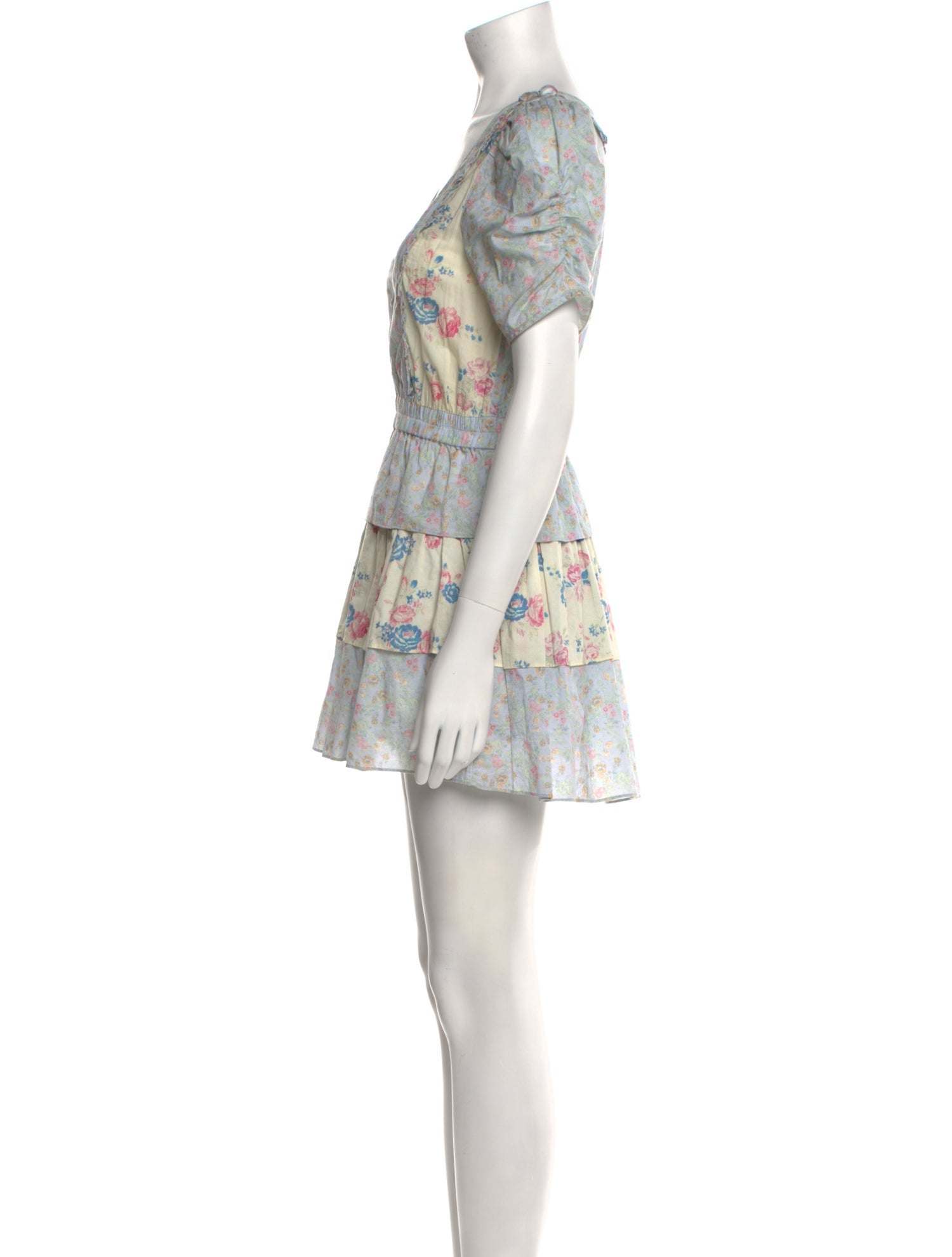 LoveShackFancy Floral Print Mini Dress