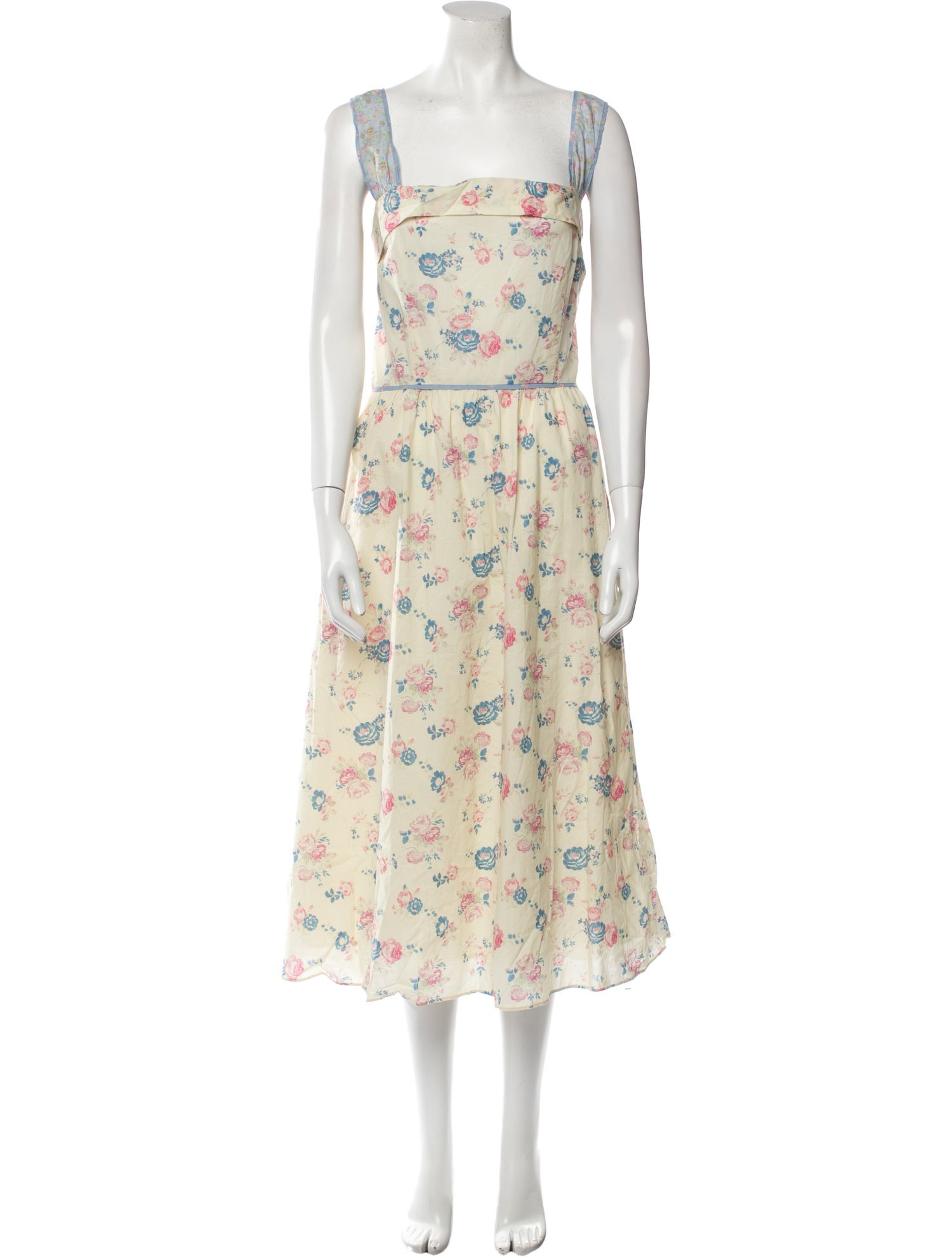 LoveShackFancy Floral Print Long Dress