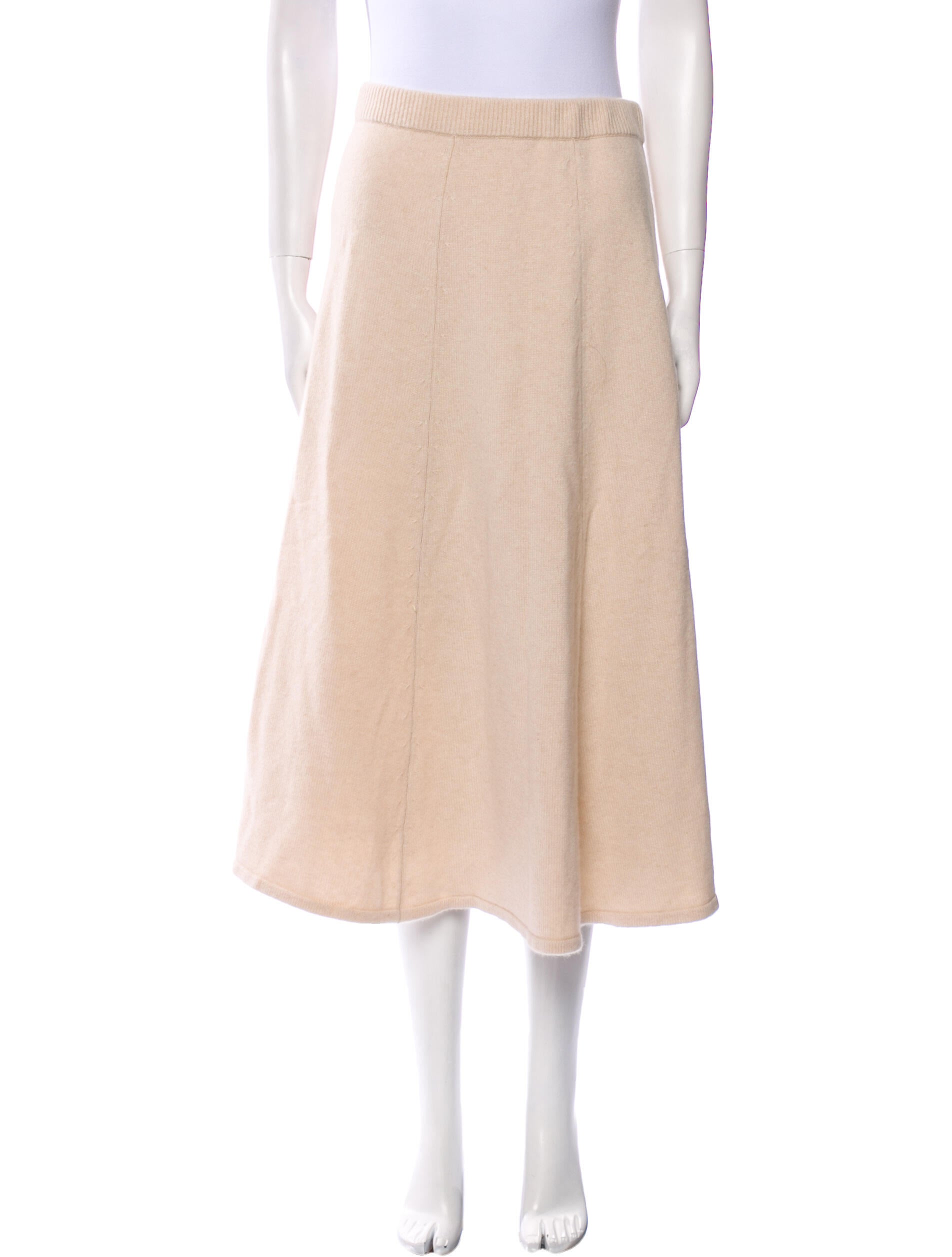 LoveShackFancy Cashmere Midi Length Skirt