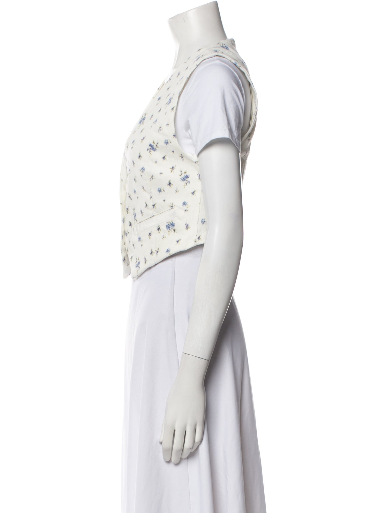 LoveShackFancy Silk Floral Print Vest