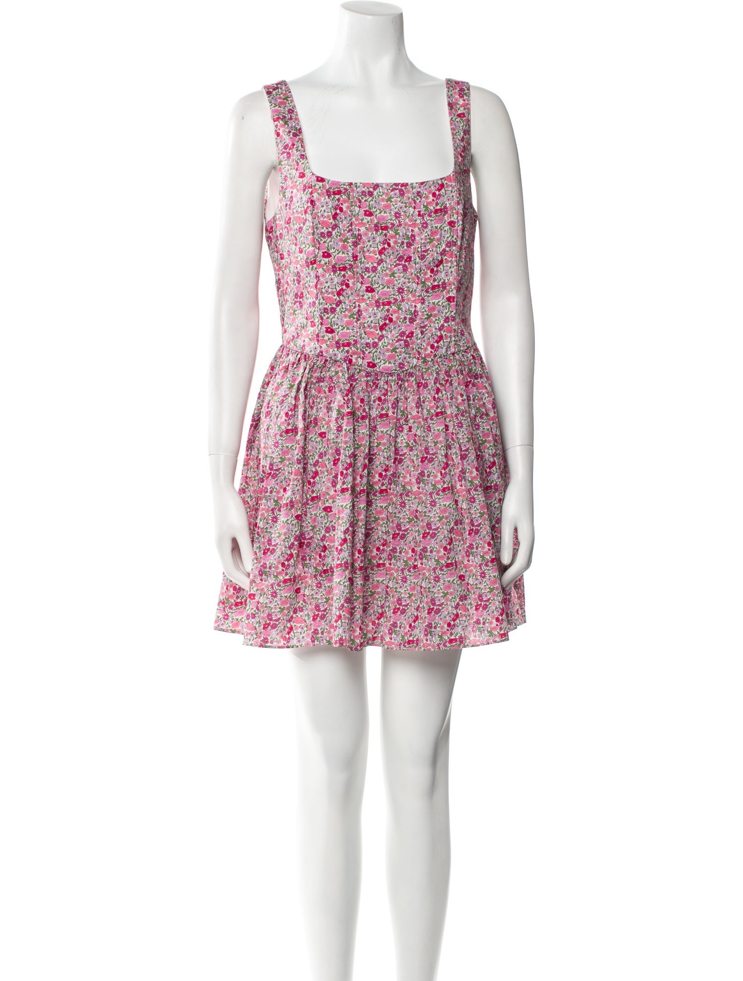 LoveShackFancy Floral Print Mini Dress