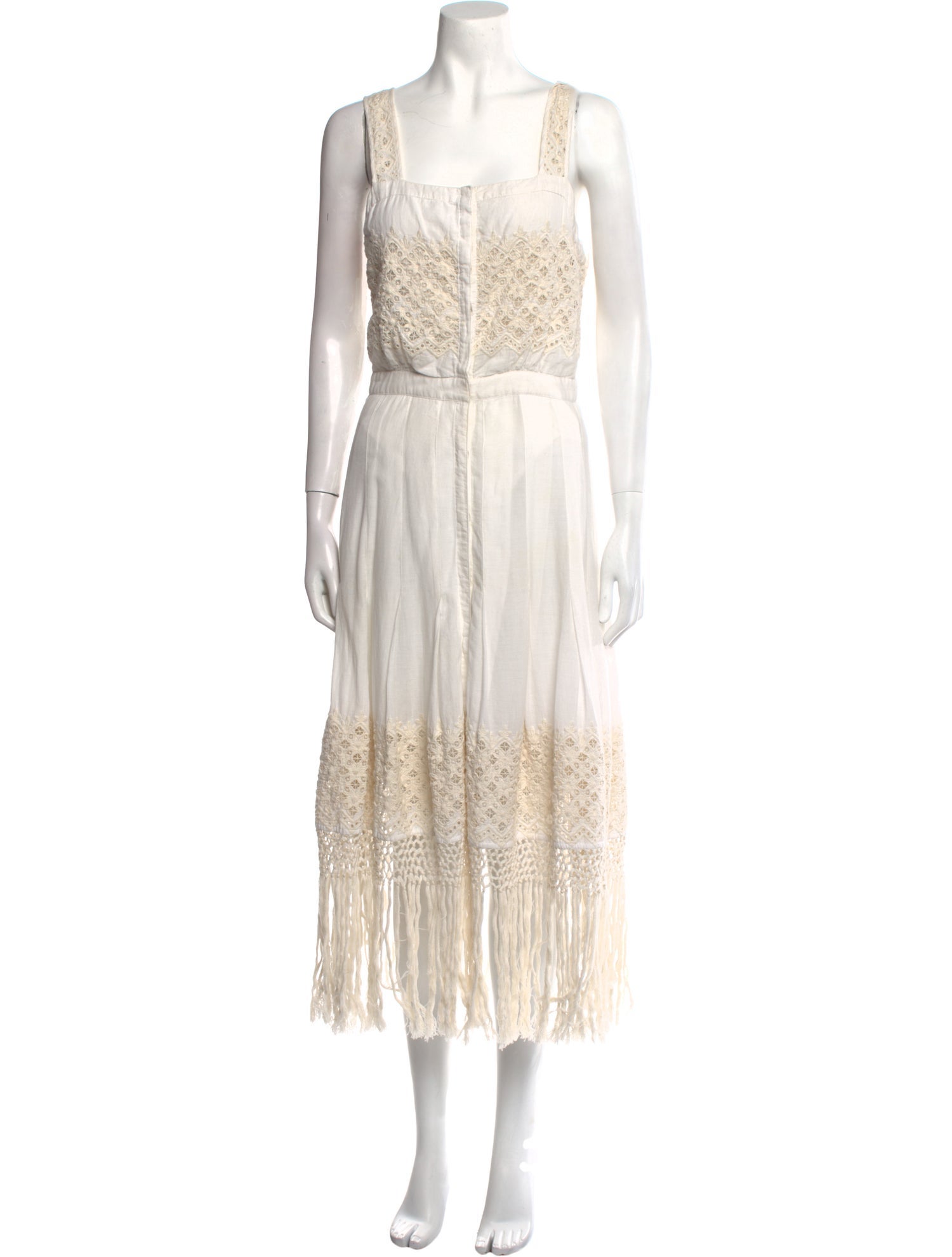 LoveShackFancy Square Neckline Long Dress